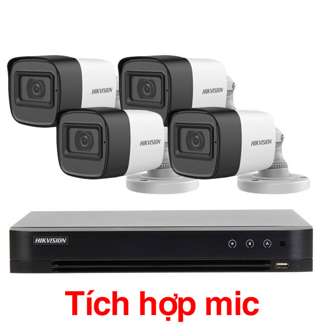 Trọn bộ 5-8 Camera + Đầu ghi hình 8 kênh HIKVISION độ phân giải 2 Megapixel full HD (thân trụ)